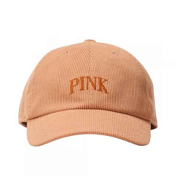 PINK VICTORIA SECRET Corduroy Baseball Hat In Golden - Picture 8 of 8